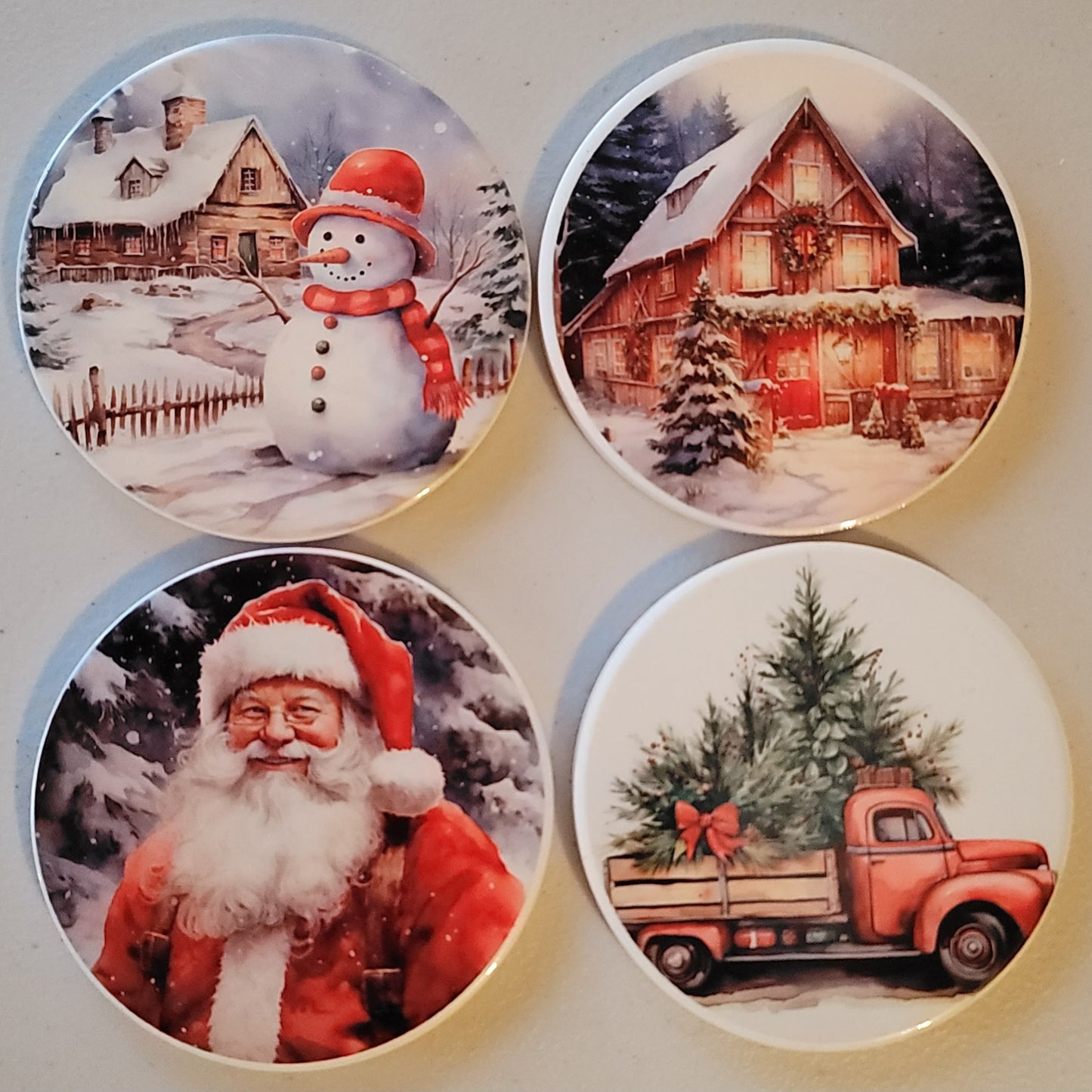 Classic Country Christmas Coaster Set