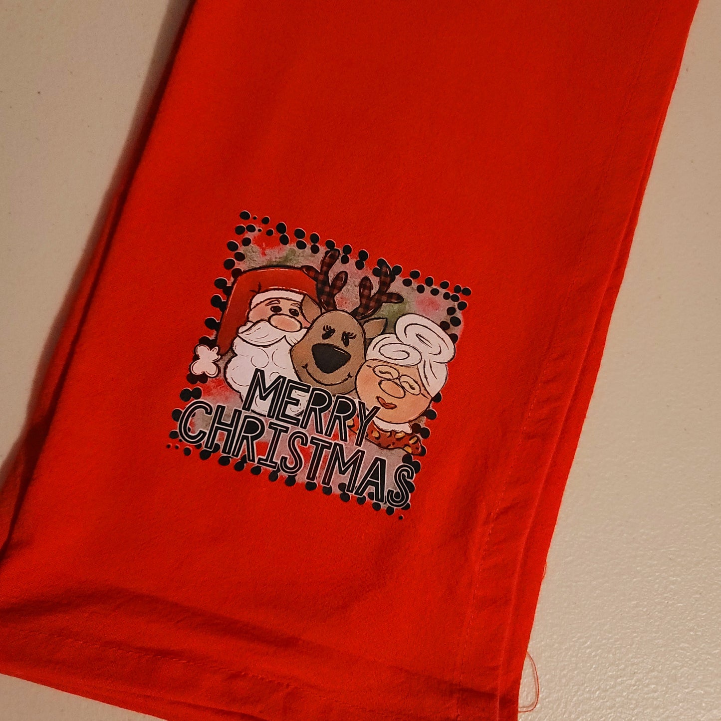 Merry Christmas Santa, Mrs. Claus, & Reindeer - Towel