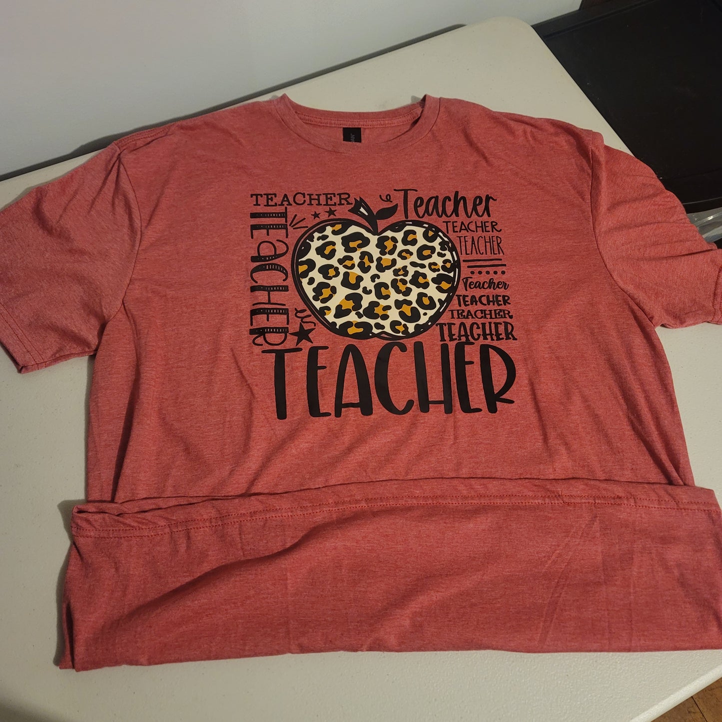 Teacher Leopard Tshirt - XL