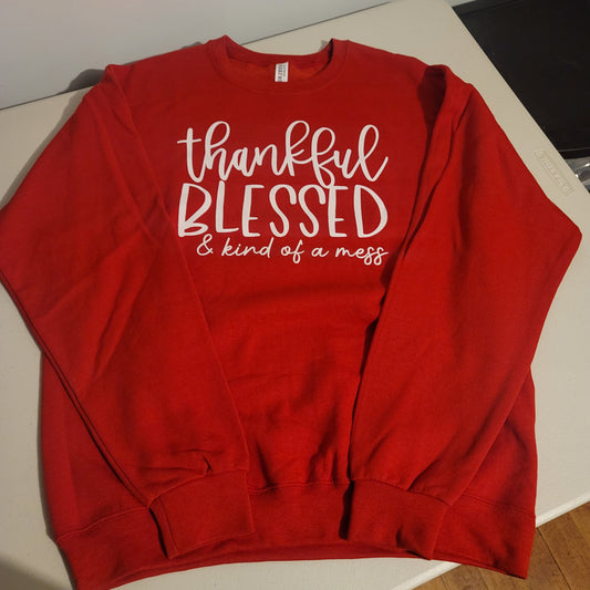 Thankful Blessed Crewneck - L