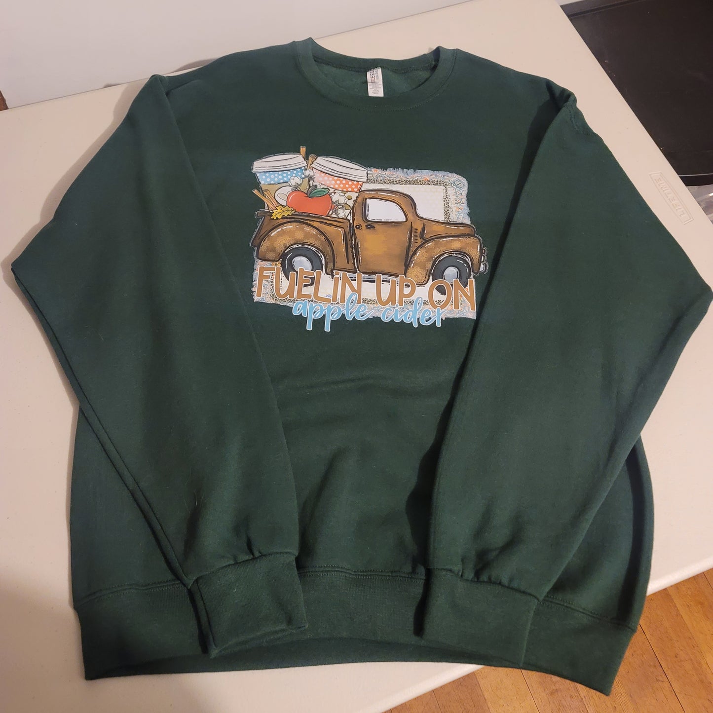 Fuelin' Up On Apple Cider Crewneck - L